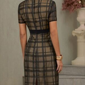 Elegant Black Plaid Dress